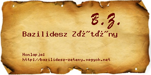 Bazilidesz Zétény névjegykártya
